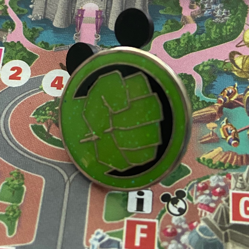 Disney parks Marvel Avenger Hulk Punch Fist Glitter Enamel Pin limited e…